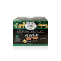 CORSINI, Coffret de capsules de café expresso, 50 capsules + 2 verres