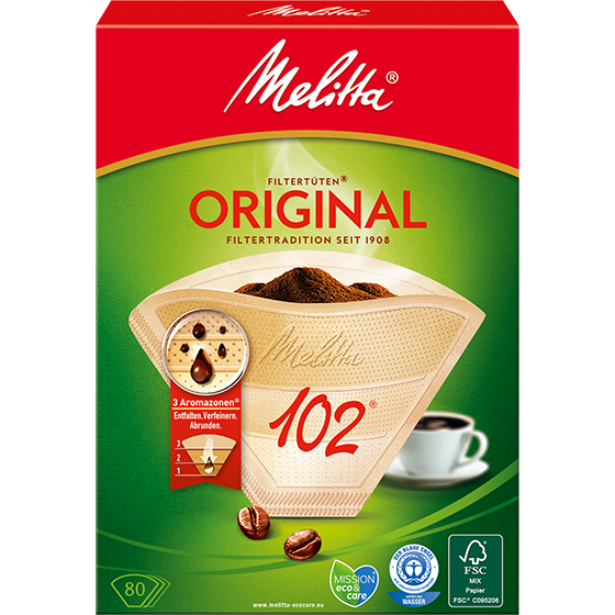 Filtres à café Melitta® Original, 102® bruns