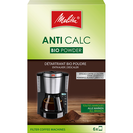Melitta® Anti Calc Bio poudre pour cafetières filtres, 6x20g