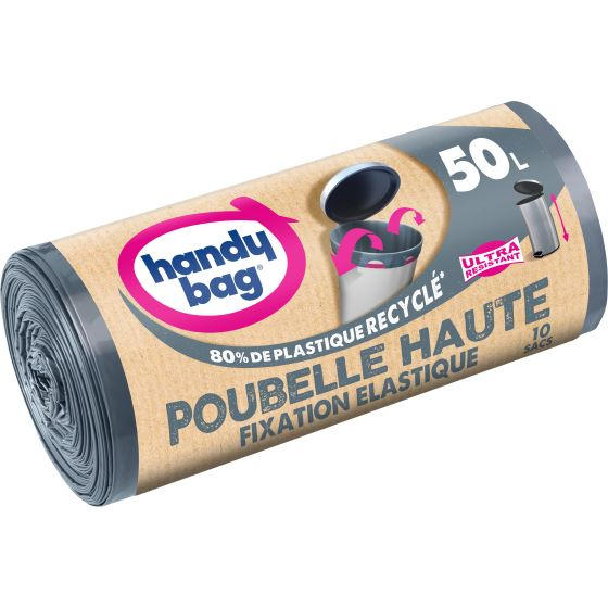 HANDY BAG® Sacs poubelle à FIXATION ELASTIQUE POUBELLE HAUTE 50L